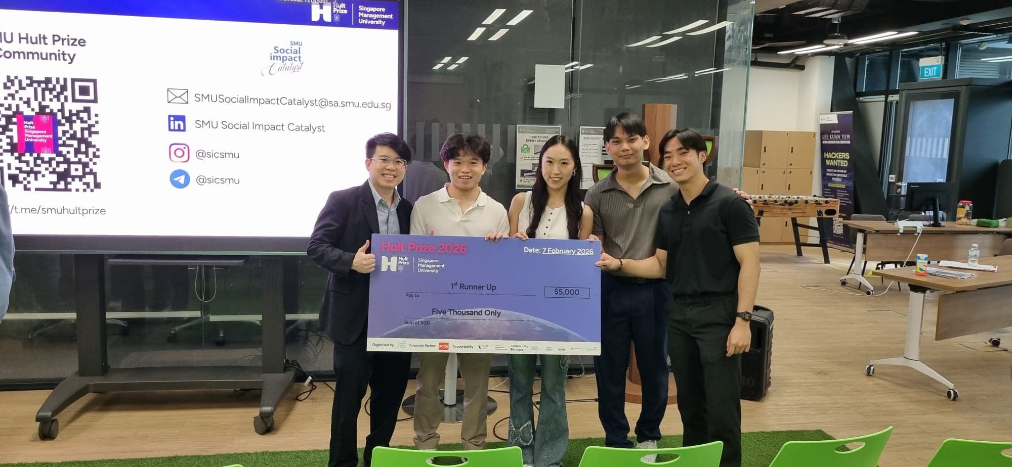 Jam & Raph team winning 1st Runner Up at SMU Hult Prize 2026